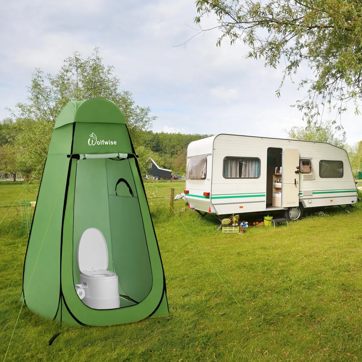 WolfWise Tenda Istantanea Pop-Up Privato Portabile per Campeggio Spiaggia Bagno Spogliatoio Doccia Riparo