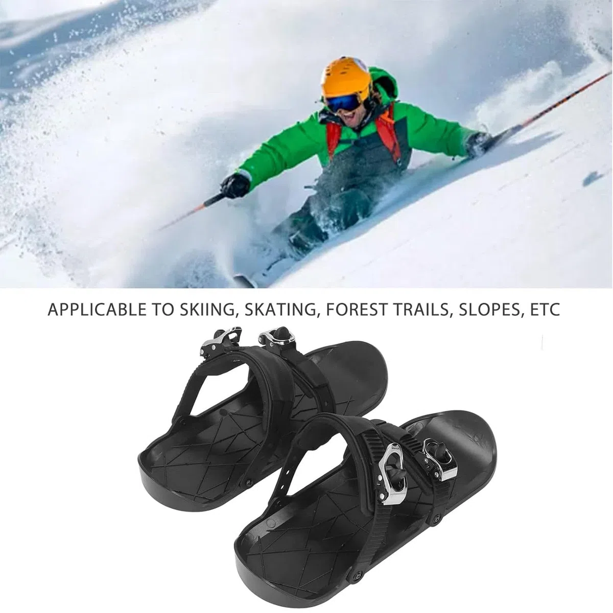 Mini Pattini da Sci, Mini Pattini da Sci Corti con Guanti e Occhiali, Scarpe Invernali da Sci, Attacchi Regolabili Sci da Pattinaggio sulla Neve per Sci All'Aperto
