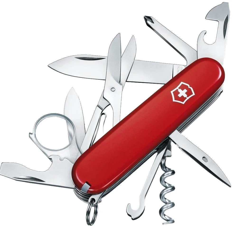 Victorinox Coltello tascabile Explorer (16 funzioni, lente d'ingrandimento, cacciavite Phillips, forbici)
