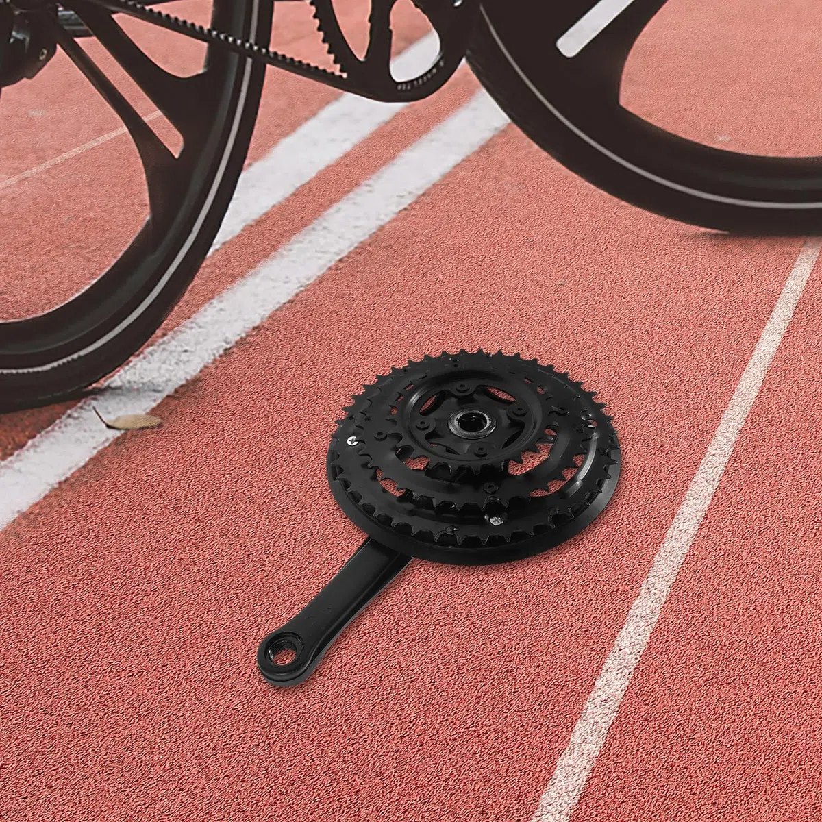 MAGICLULU Guarnitura per Mountain Bike e Bici Pieghevole, Set Pedivelle Destra in Acciaio al Carbonio Corona, Accessorio per Riparazione e Cambio Marcia Fluido, Forniture per Biciclette