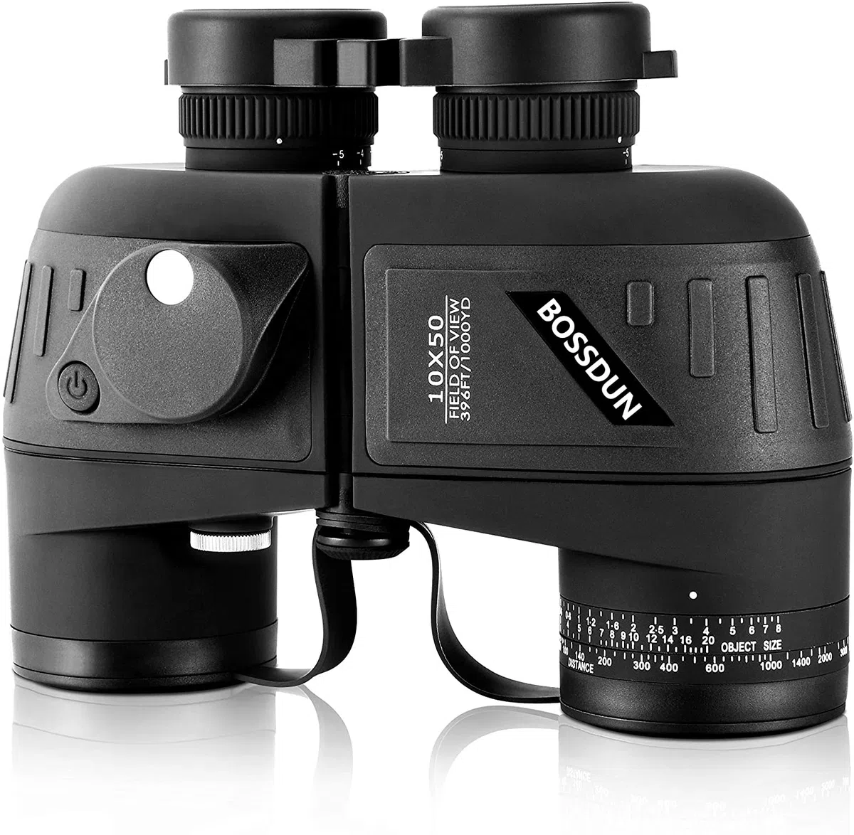 Binocolo Marino Mlitare Antiappannante Impermeabile 10x50, con Telemetro Interno e Bussola Obiettivo FMC con Prisma BAK4 per Navigazione, Canottaggio, Pesca,Sport Acquatici, Caccia