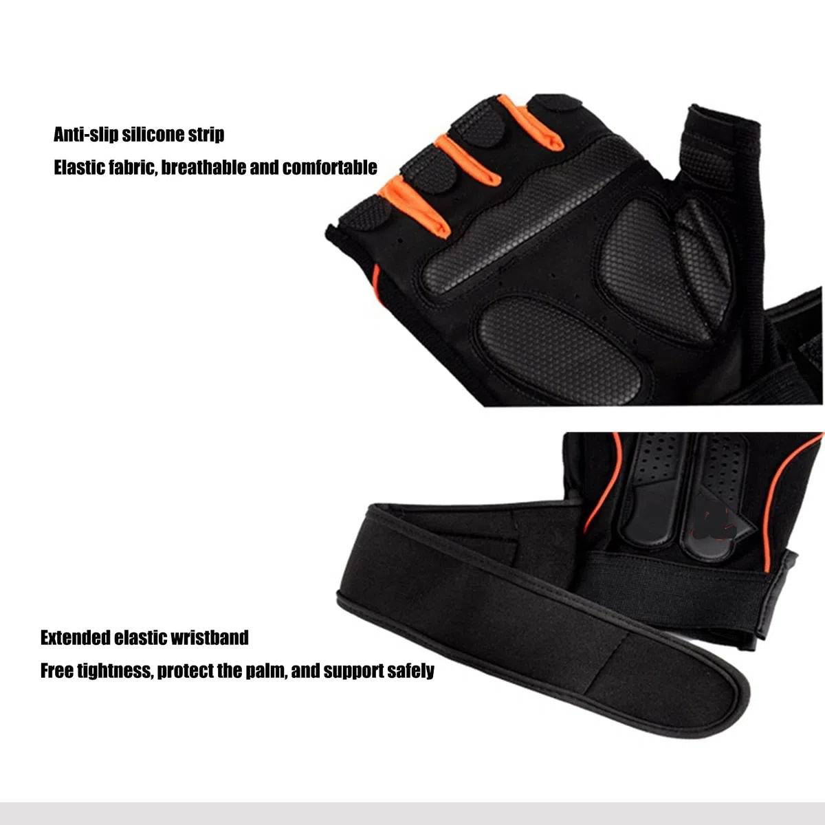 Guanti sportivi, guanti a mezze dita, guanti for sollevamento pesi for allenamento in palestra for uomini e donne con supporto for polso lungo, protezione antiscivolo for il palmo(Blue,XL)