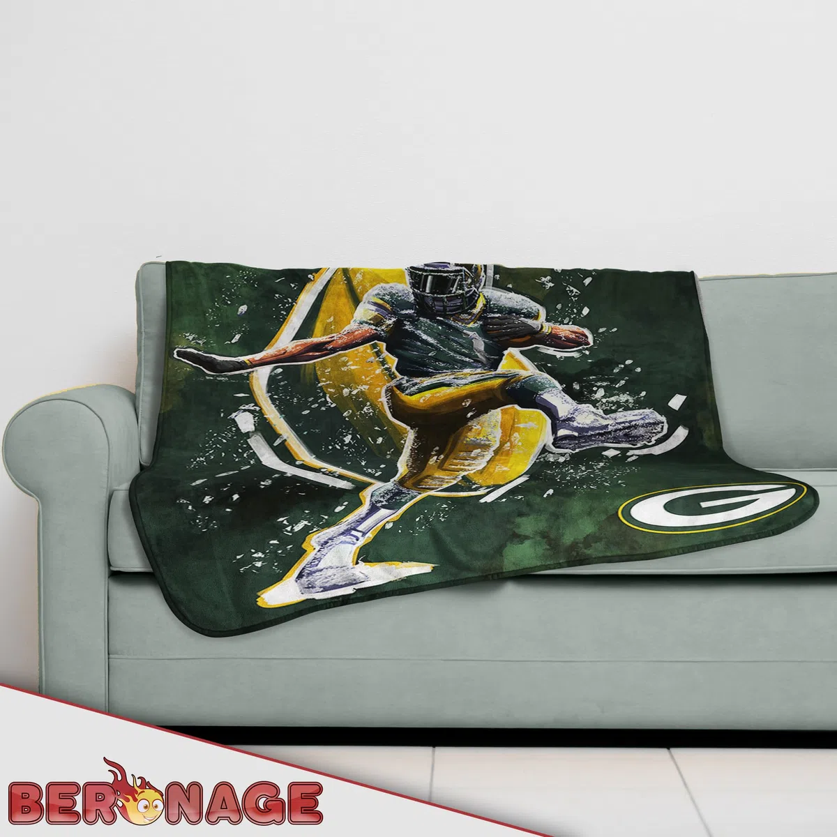 BERONAGE NFL Green Bay Packers - Coperta 150 x 200 cm, 100% poliestere, morbida e soffice, ideale come regalo