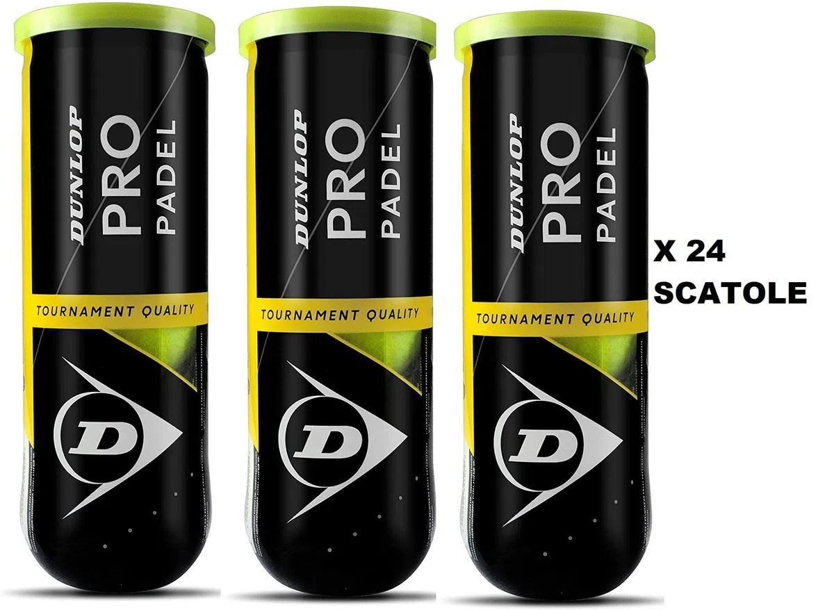 Dunlop Palla Pro Padel Pack (3x24) Confezione da 24 Pezzi x 3 Palline Totale Palline 72
