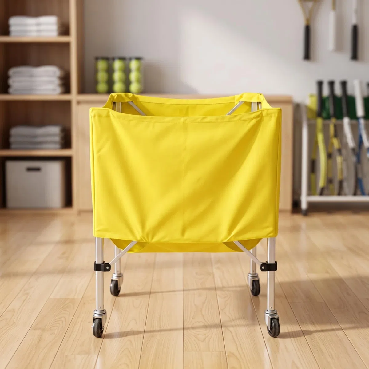 kowaku Carrello Porta Palline da Tennis Salvaspazio Carrello Porta Palline da Tennis con Borsa Trasporto Polivalente Raccoglipalle per Palestre, Verde