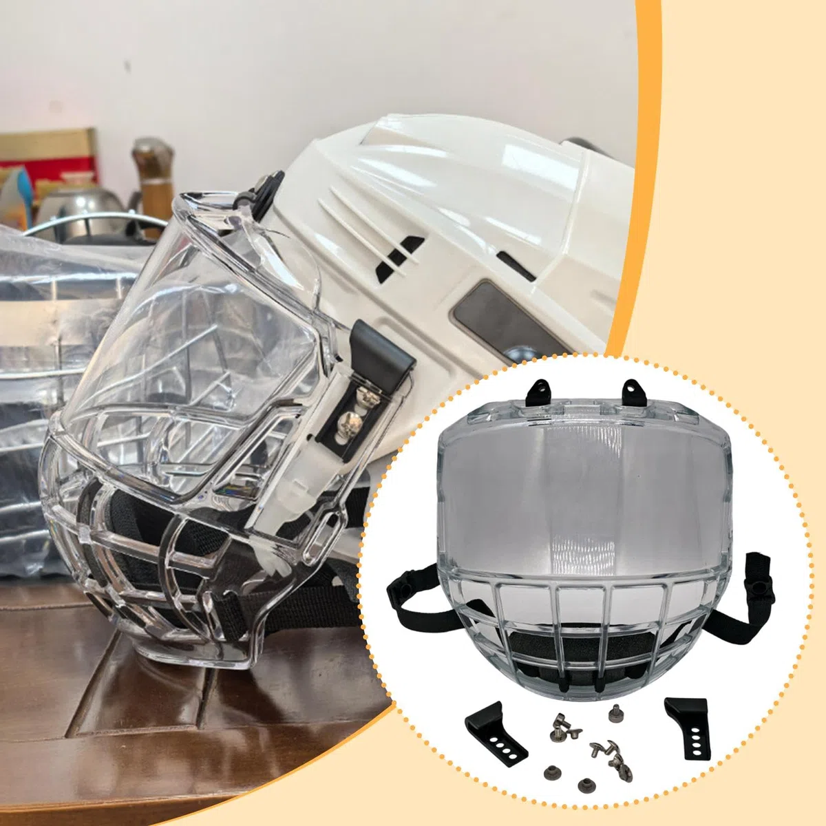 Baoblaze Casco da Hockey Ghiaccio Visiera di Ricambio, Visiera antiappannamento, Protezione Integrale del Viso, Traspirante, Antigraffio
