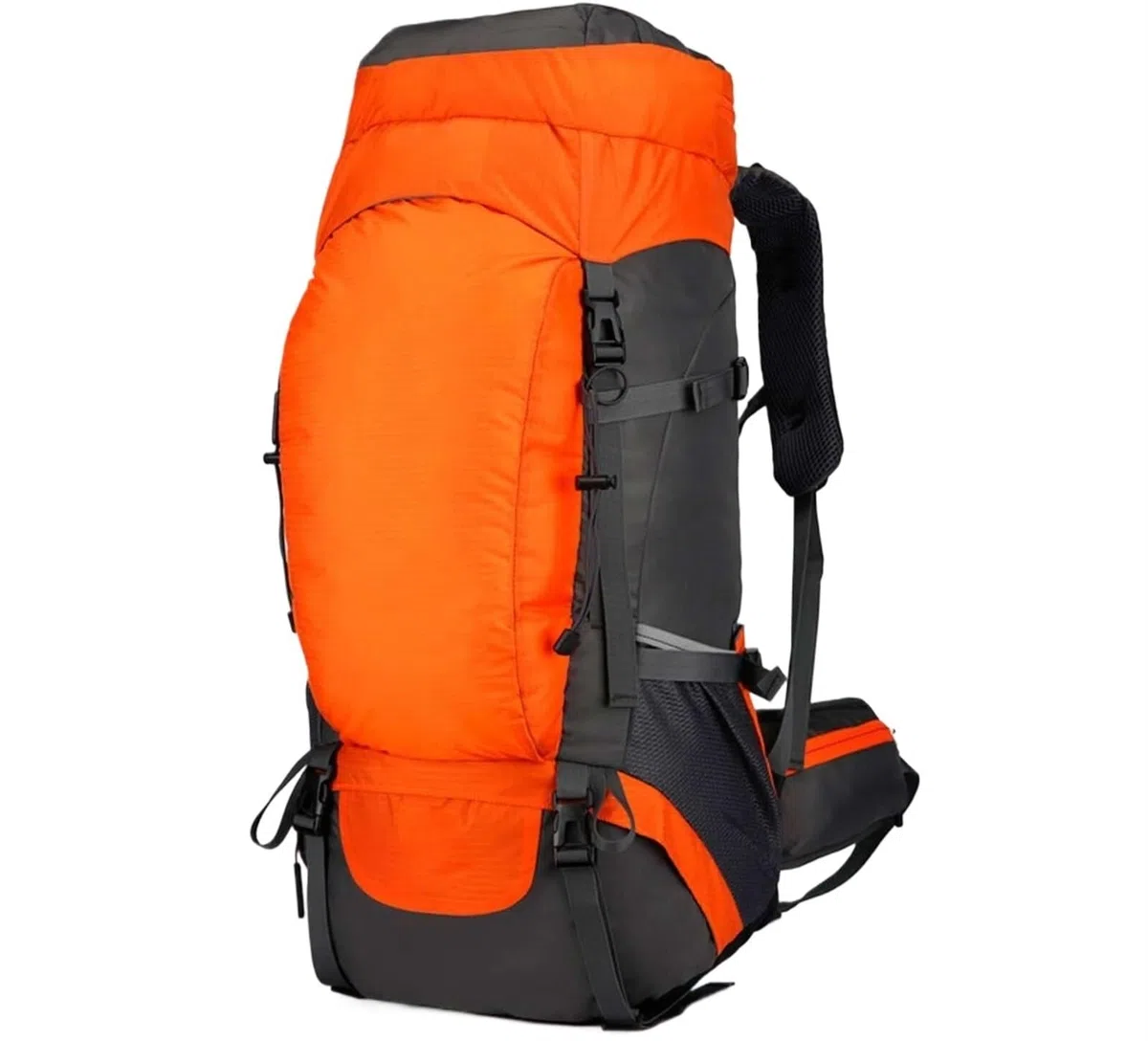 Zaino da Trekking Zaino Leggero da Viaggio 65 Litri per Escursionismo, Impermeabile Resistente E Pratico per Il Campeggio Multifunzionale Viaggio(Oranje)