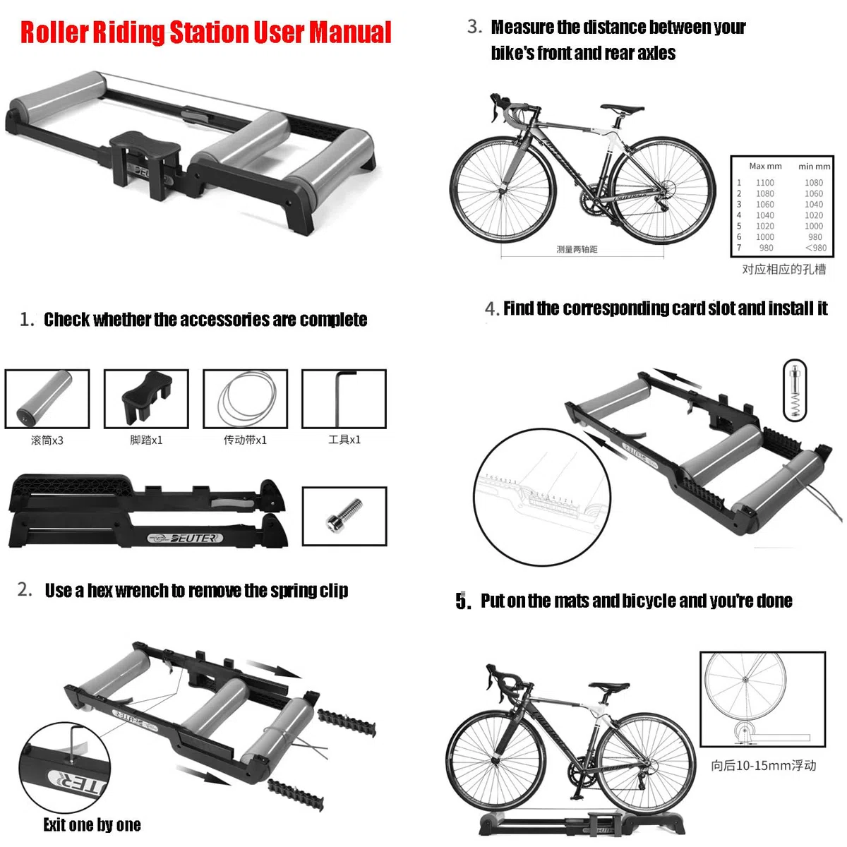 Rullo per Bicicletta da Ciclismo Indoor, Pieghevole Retrattile Facile da trasportare e riporre Rulli per Bici, per Esercizio Bici da Strada MTB, Diametro della Ruota da 24 A 29 Pollici