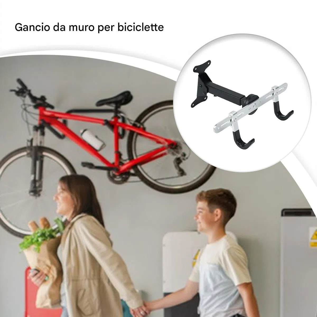 Appendino Per Biciclette Da Parete Gancio Regolabile | Portabiciclette Verticale Da Parete Per Uso Interno, In Casa, Garage, Per Organizzazione, Deposito, Esposizione E Risparmio