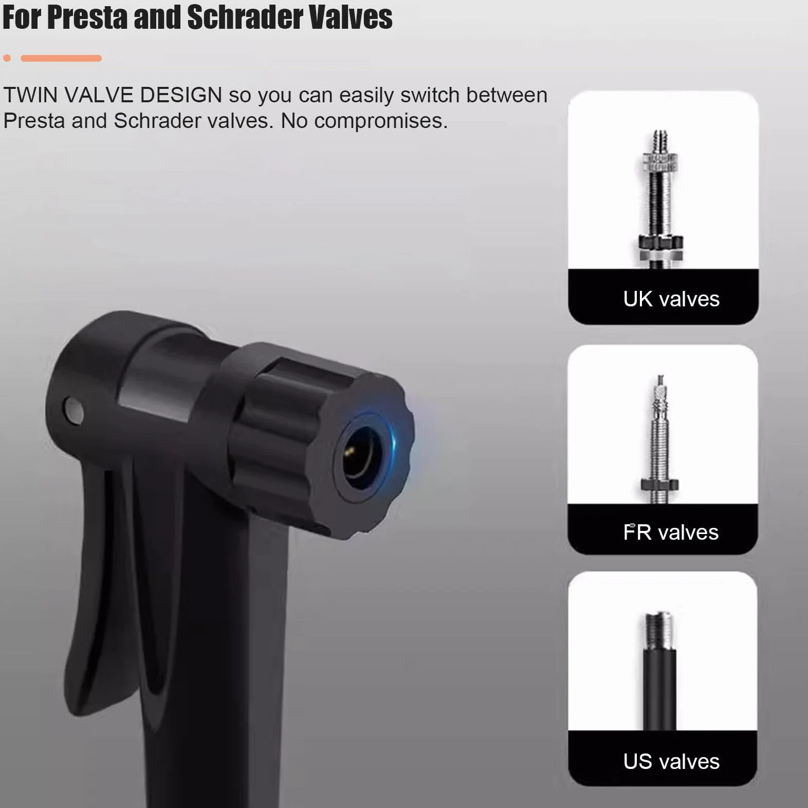 Pompa per Bici con Alta Pressione e Manometro 16 Bar/230 Psi - Pompa da Bicicletta da Pavimento Compatibile con Valvola Presta e Schrader per Bici da Strada, MTB, Ibrida, Palloni...