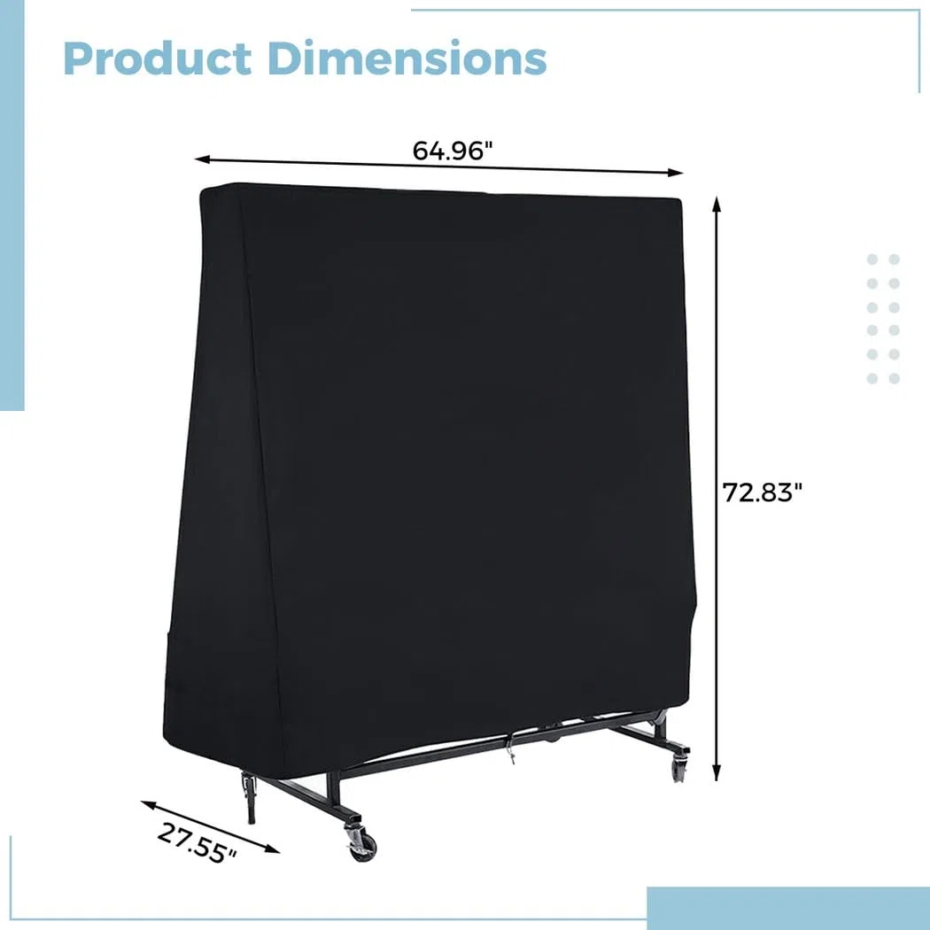 Copertura impermeabile per tavolo da ping pong, in taffetà di poliestere 210D, protezione in tessuto taffetà per tutte le condizioni atmosferiche, adatta a 180 x 160 x 70 cm per coperture di