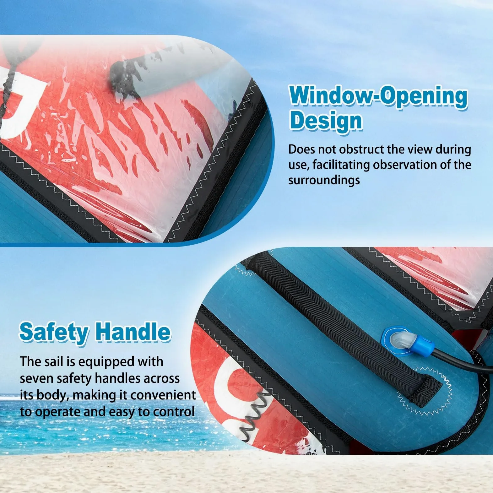 Vela SUP Gonfiabile Portatile con Pompa per Paddle Board | Vela Gonfiabile Con Tessuto Rinforzato, Finestra PVC, Borsa Trasporto E Accessori Per Lago, Mare E Sport Acquatici