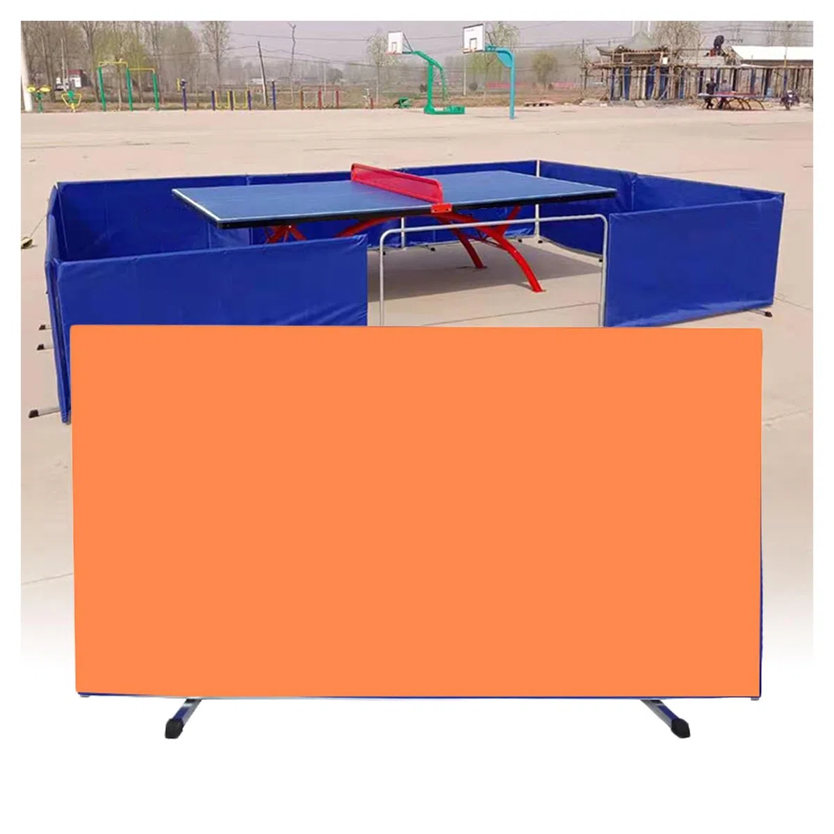 Divisorio Pieghevole per Tavolo da Ping Pong - Separatore per la Privacy per Allenamento Individuale con Staffa Girevole, 4 divisori temporanei Arancioni per Attrezzature da Allenamento (140