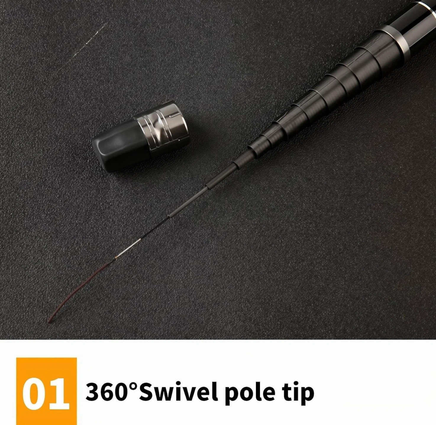 Canna da Pesca Fissa telescopica in Fibra di Carbonio da 7 m a 13 m, Ultraleggera e Super Rigida, Ideale per Lunghe sessioni di Pesca(10m)