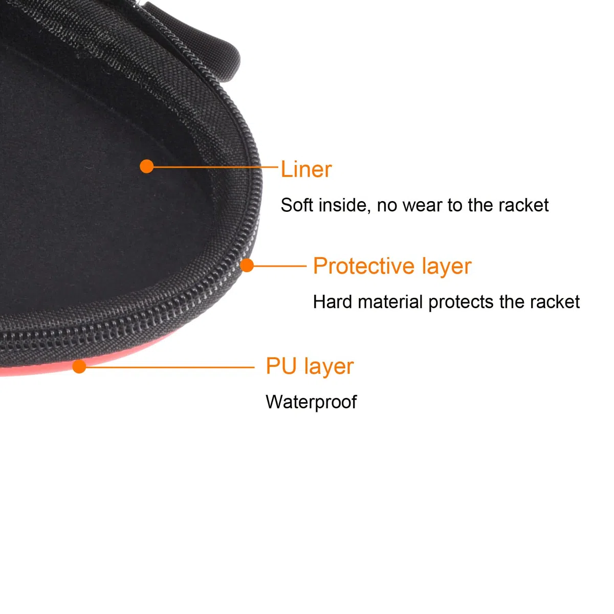 PATIKIL Tavolo Tennis Racchetta Custodia, Ping Pong Paddle Custodia Dura Copertura Contenitore Borsa Zucca Forma per Sport Accessori, Rosso