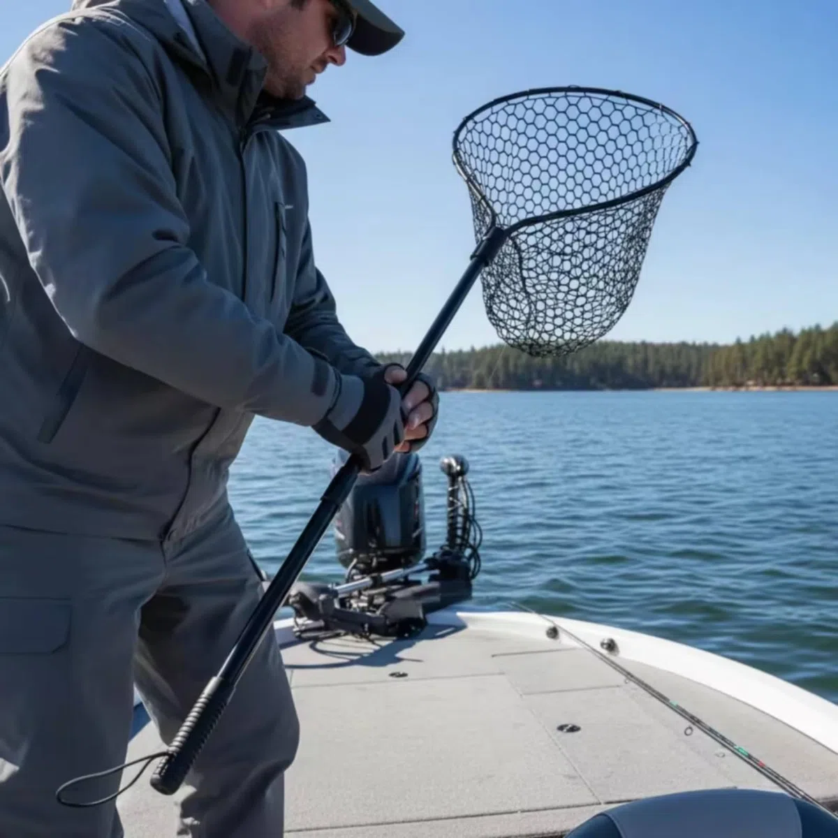 Rete da Guadino da Sbarco da Pesca Telescopica da Atterraggio in Lega di Alluminio con Manico Estensibile Custodia Compatta Adatta per Argini Imbarcazioni