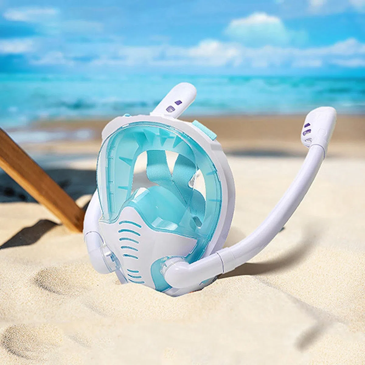 Maschera subacquea integrale per adulti con snorkeling tre tesori in silicone maschera completa con boccaglio maschera subacquea occhiali da immersione, maschera subacquea con copertura per naso