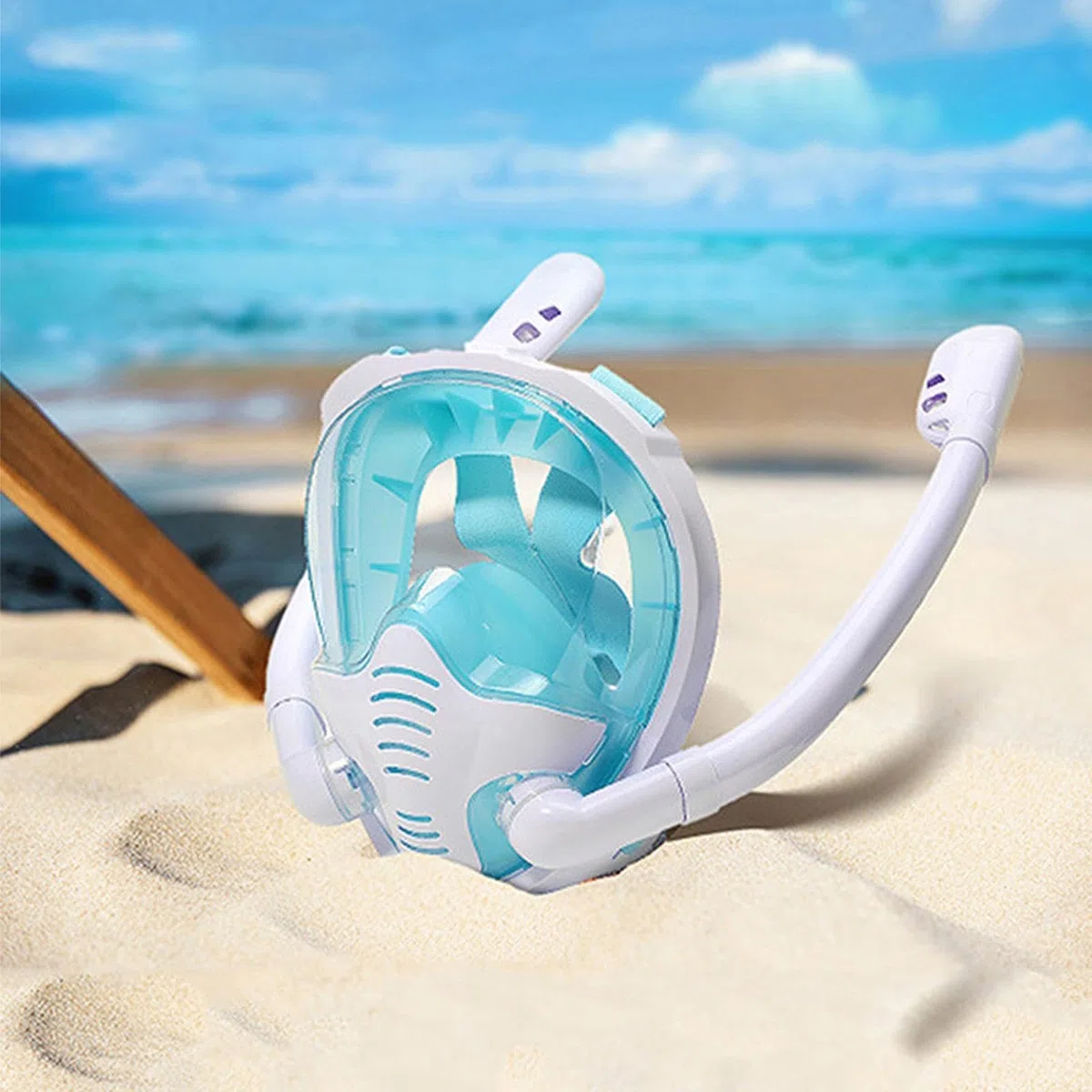 Maschera da snorkeling integrale – copertura per occhiali subacquei in silicone, a prova di perdite, occhiali da nuoto anti-appannamento, occhiali subacquei per una visione chiara, E