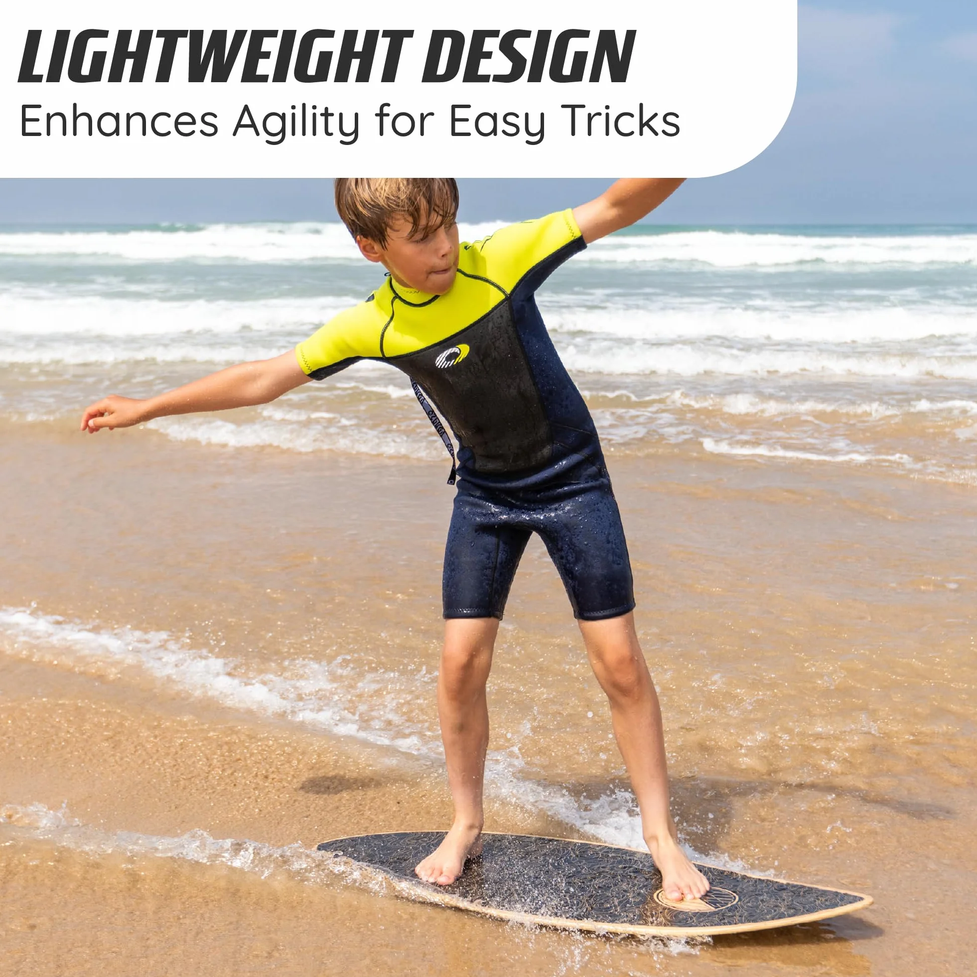 Osprey Skimboard da surf per bambini e adulti, 104 cm, per principianti, con struttura in legno a 7 strati, design multipli