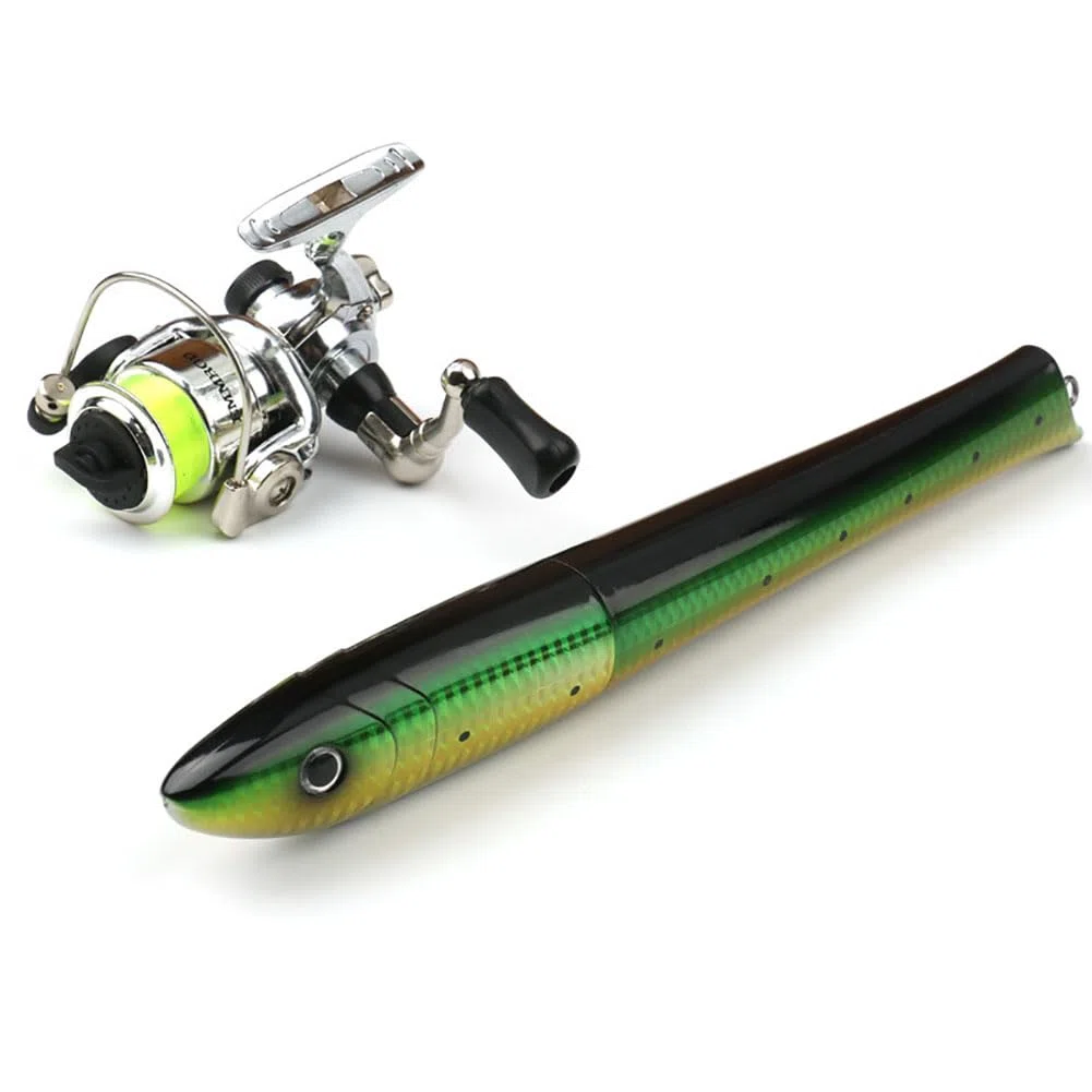 Set di canne da pesca, 1,4 m/55 penne, canne da pesca e mulinello, mini canne telescopiche con mulinello per acqua dolce