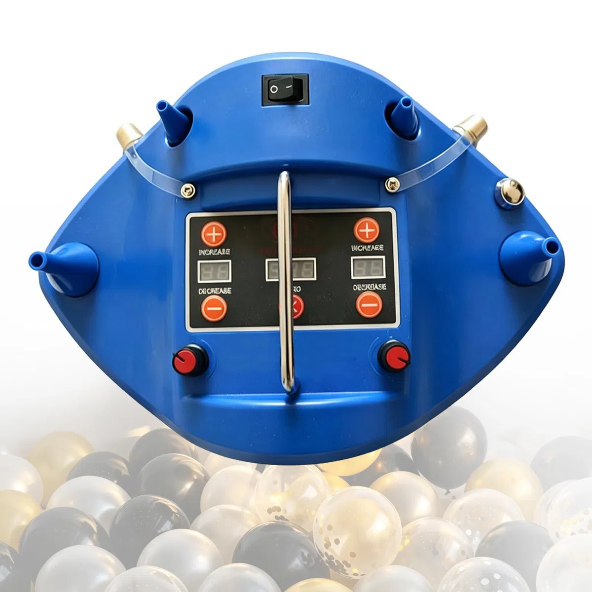 Pompa Elettrica di Precisione da 1200 W per Palloncini, Gonfiatore per Palloncini, con Timer Digitale, Regolazione del Tempo di Gonfiaggio A Doppio Foro E Dosaggio Quantitativo