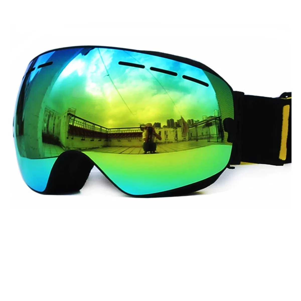 Occhiali da sci Occhiali da sci a doppio strato UV400 - maschera da sci grande antiappannamento Occhiali da sci da neve Snowboard Occhiali da sci Occhiali con lenti a specchio Occhiali da estern