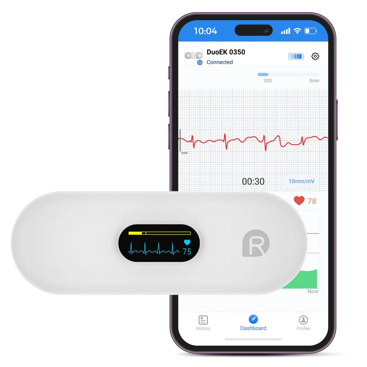 Cardiofrequenzimetro portatile, wireless per uso domestico, cardiofrequenzimetro, dispositivi di monitoraggio cardiaco, app per smartphone compatibile con iOS/Android