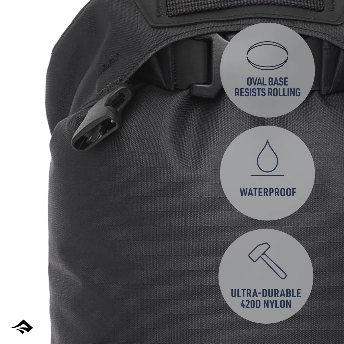Sea to Summit - Evac Compression Dry Bag HD M 13L - Borsa impermeabile compatta - Chiusura ad avvolgimento - Tessuto Cordura resistente - Escursioni & Paddle - 21,7 x 19,7 x 44 cm - Nero Jais - 237 g