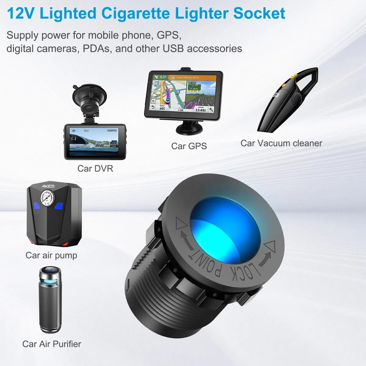 Pannello interruttore barca marina impermeabile, Interruttore a bilanciere a 5 canali Caricabatterie in alluminio con 3 porte Uscita USB 66W 12V, Presa accendisigari 150W e voltmetro per camion, auto