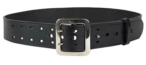VEGA HOLSTER 1V56 CINTURONE IN PELLE NERO BIANCO DOPPIO ARTIGLIO USO VIGILANZA PS CC GDF GPG (EXTRA LARGE CM 113-127, NERO)