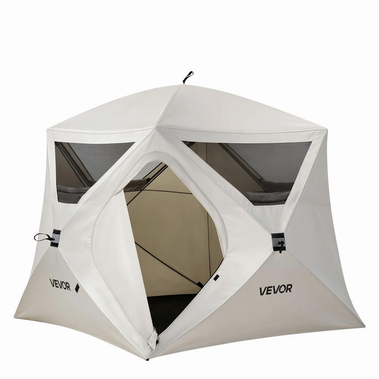 VEVOR Tenda da Campeggio per Esterno, Tenda a Cabina Istantanea Pop-up per 4 Persone con Finestre in Rete, Ventilazione Migliorata, con Borsa per il Trasporto, per Escursionismo Vacanze in Famiglia