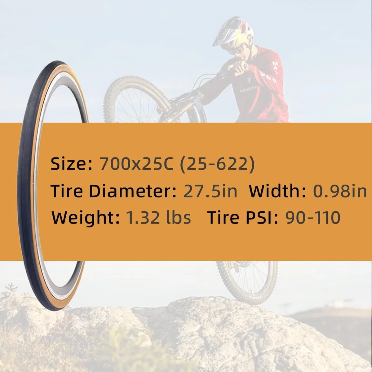 2 Pezzi 700x25C/700x28C Pneumatici Pieghevoli for Bici da Strada e Camere d'Aria | Protezione Antiforatura 60 TPI, Accessorio di Ricambio for Bicicletta for MTB, Città e Pendolari(700x25c)