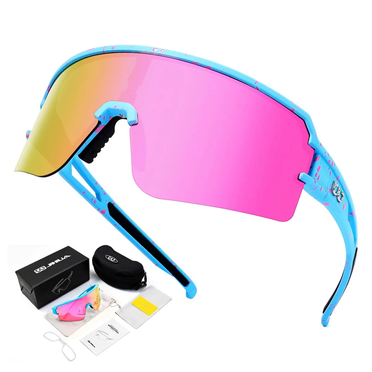 AVV Occhiali da ciclismo polarizzati, occhiali da sole sportivi, protezione UV400, pesca, guida, corsa, occhiali da sole da baseball per uomini e donne