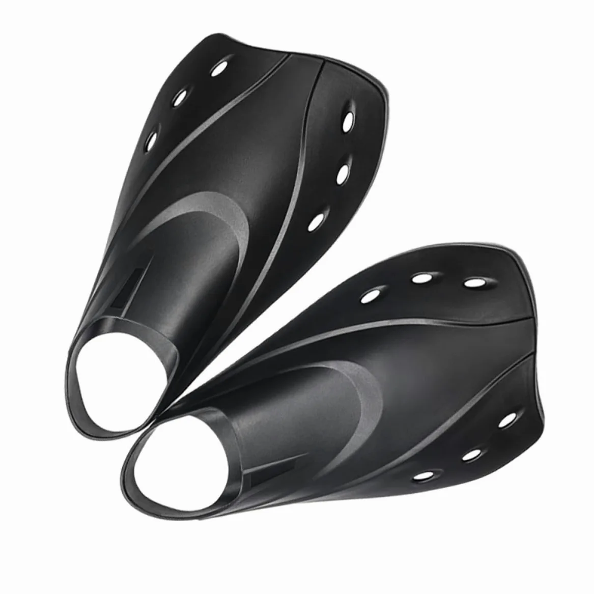 Pinne Corte Regolabili per Adulti, Nuoto e Snorkeling, Nero | Materiale Leggero, per Mare e Viaggio, Non Si Deforma Facilmente, Atmosfera Estiva