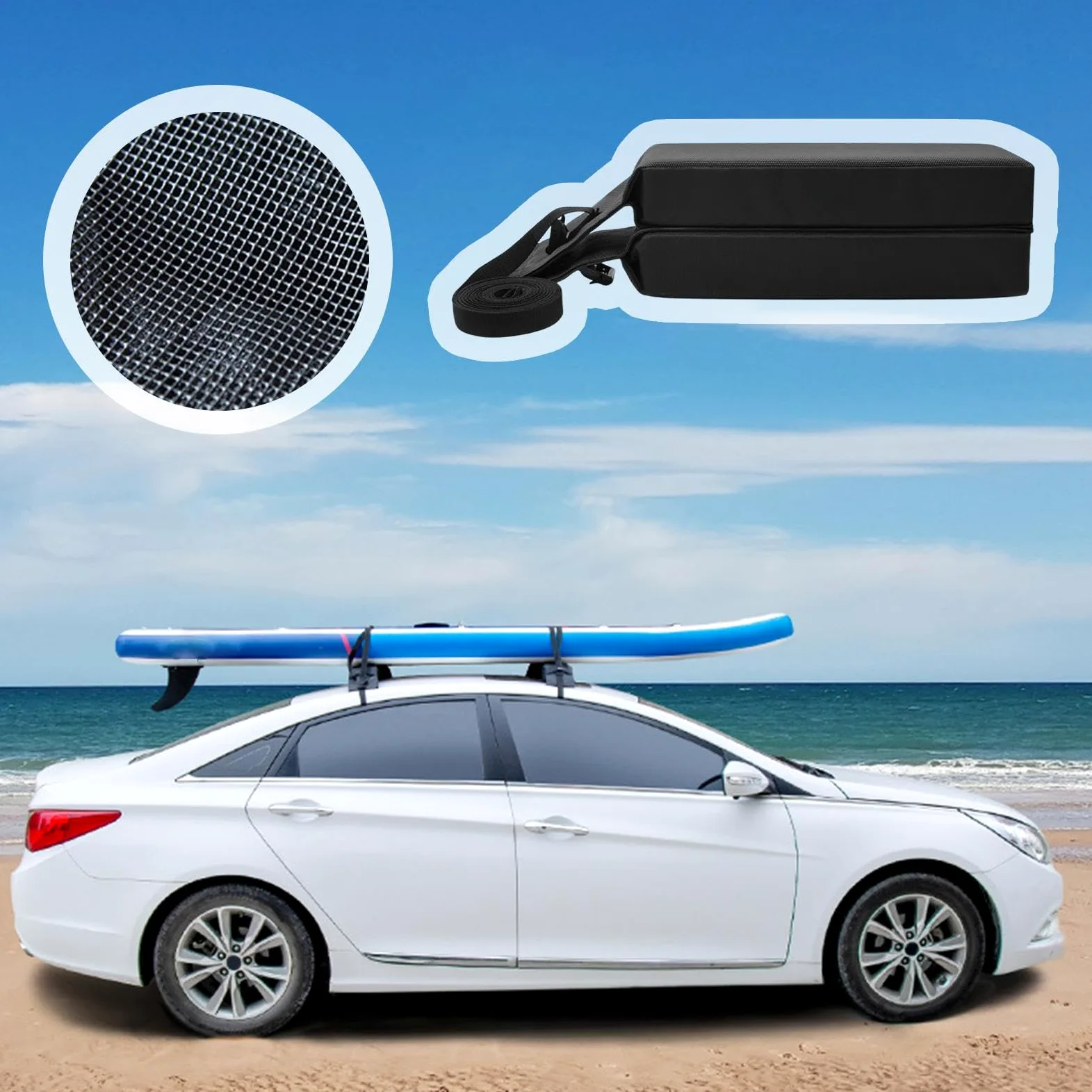 Porta Surf Per Tetto Auto Porta Kayak Per Camper | Accessorio Esterno Senza Foratura Per Furgone Camion Minivan