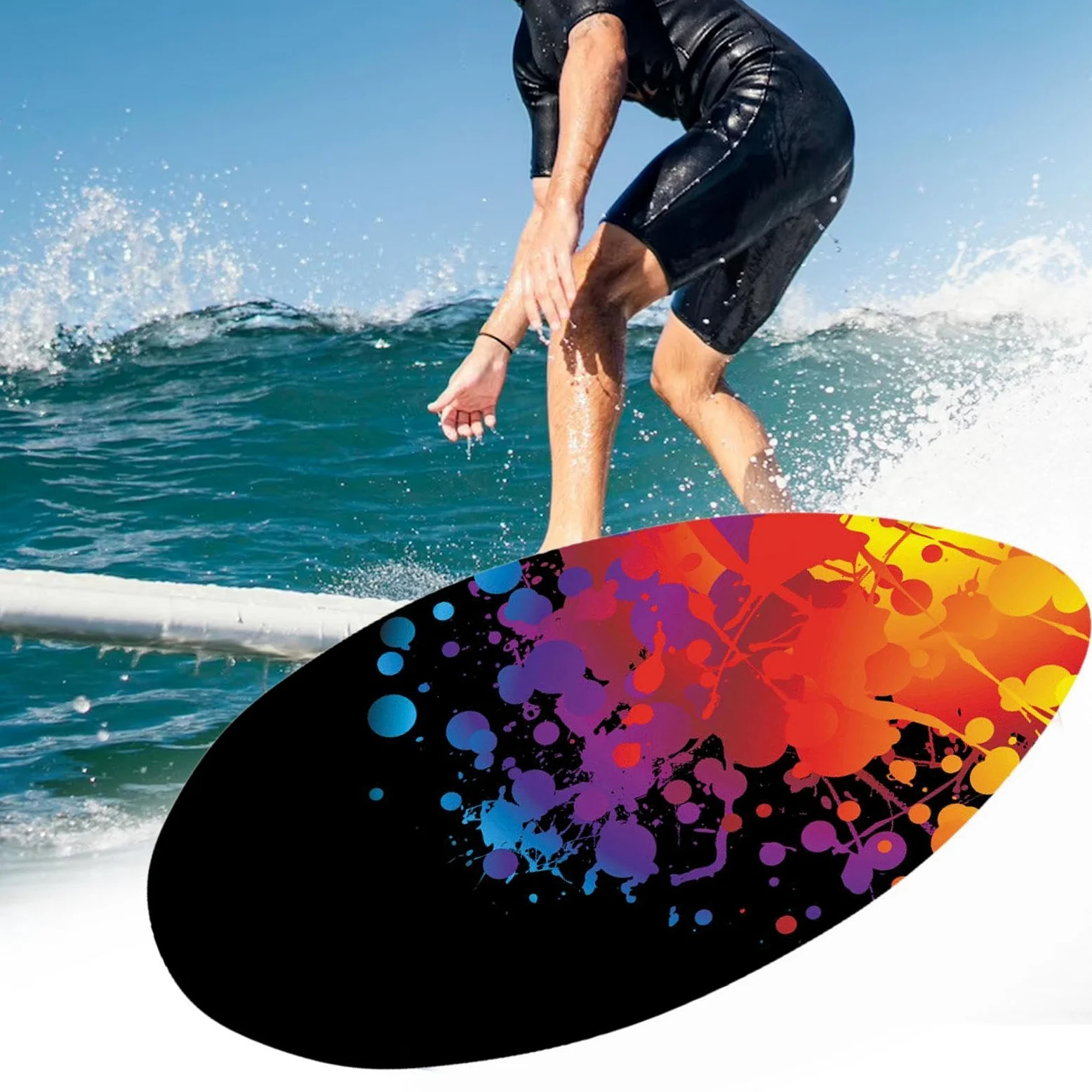 Homyl Skimboard, Skimboard, Tavola da Planata in Legno con Rivestimento Lucido, Bodyboard in Legno Premium, Tavola da Surf per Adolescenti E Adulti, Tutti G
