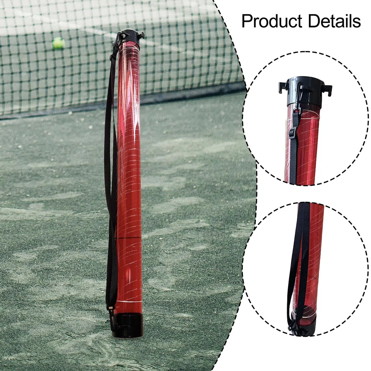 Raccogli Palline da Tennis, Tubo, Supporto Leggero E Portatile, Raccogli Palline da Pickleball per Allenamento in Club, Viaggi E attività All'aper