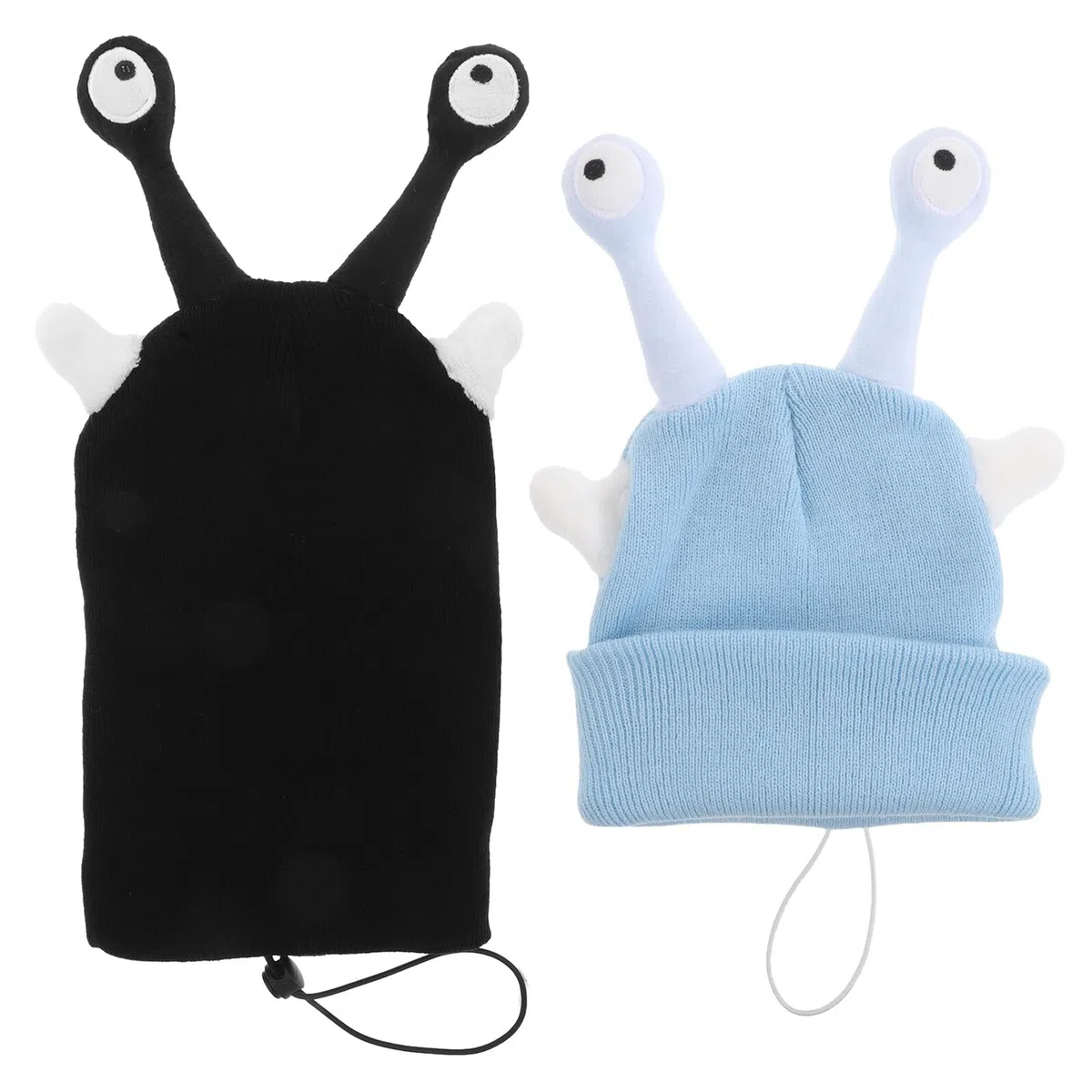 GALPADA 2 Pezzi Copricasco da Sci in Maglia con Antenne Alieno, Copertura Casco da Motocross e Bici Elastica, Accessorio Invernale Antivento per Sport sulla Neve e Moto