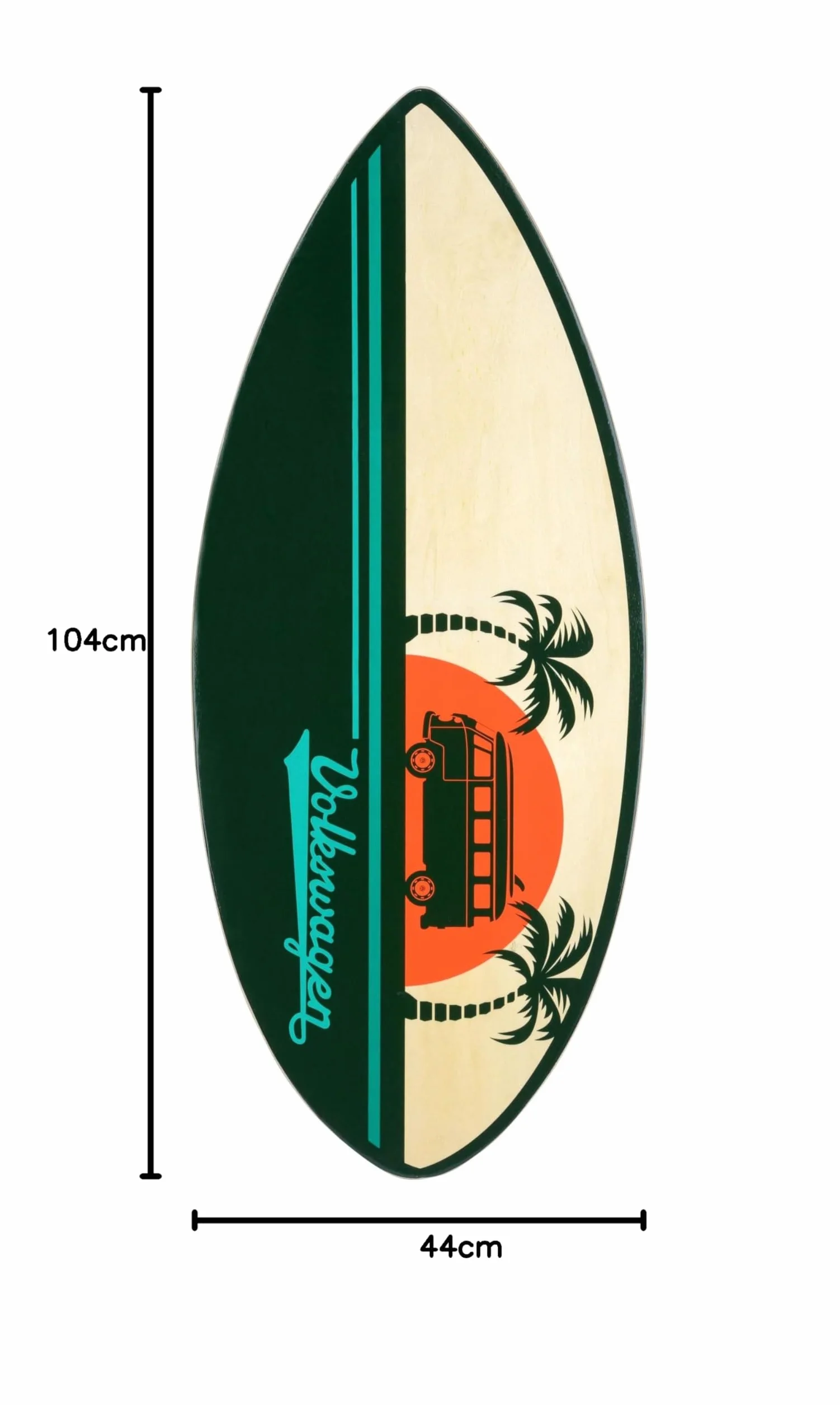 Board Masters VW Skimboard - Board Masters VW Collection – Volkswagen Skimboard in Vero Legno (104 cm) Unisex con Design T1 Bulli Bus Unisex Adulto