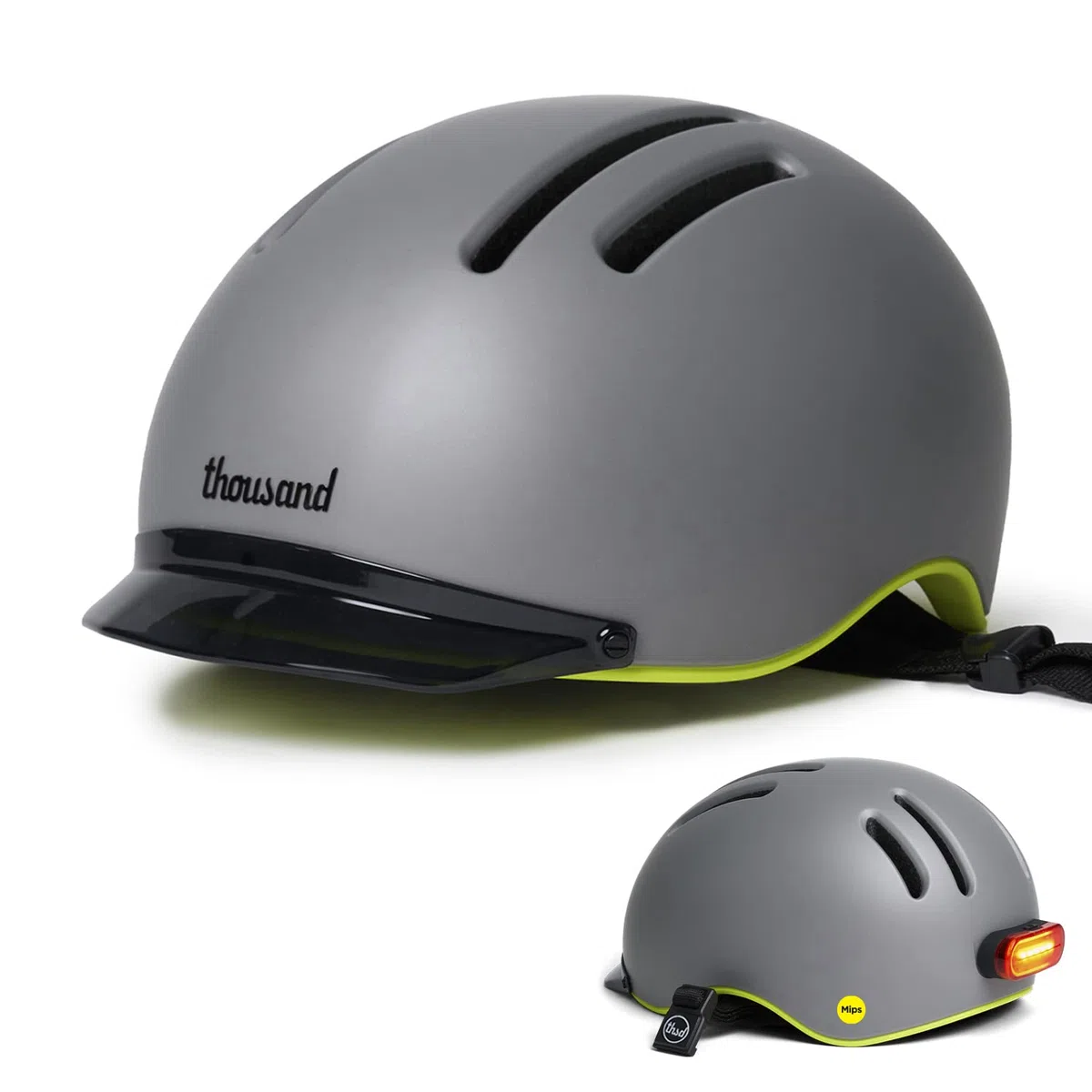 Thousand Chapter MIPS Casco da Bici per Adulti - Fanale Posteriore a Led, Certificato di Sicurezza per Ciclismo e Bici, Leggero e a Profilo Basso, Uomo e Donna, Sistema di Bloccaggio PopLock