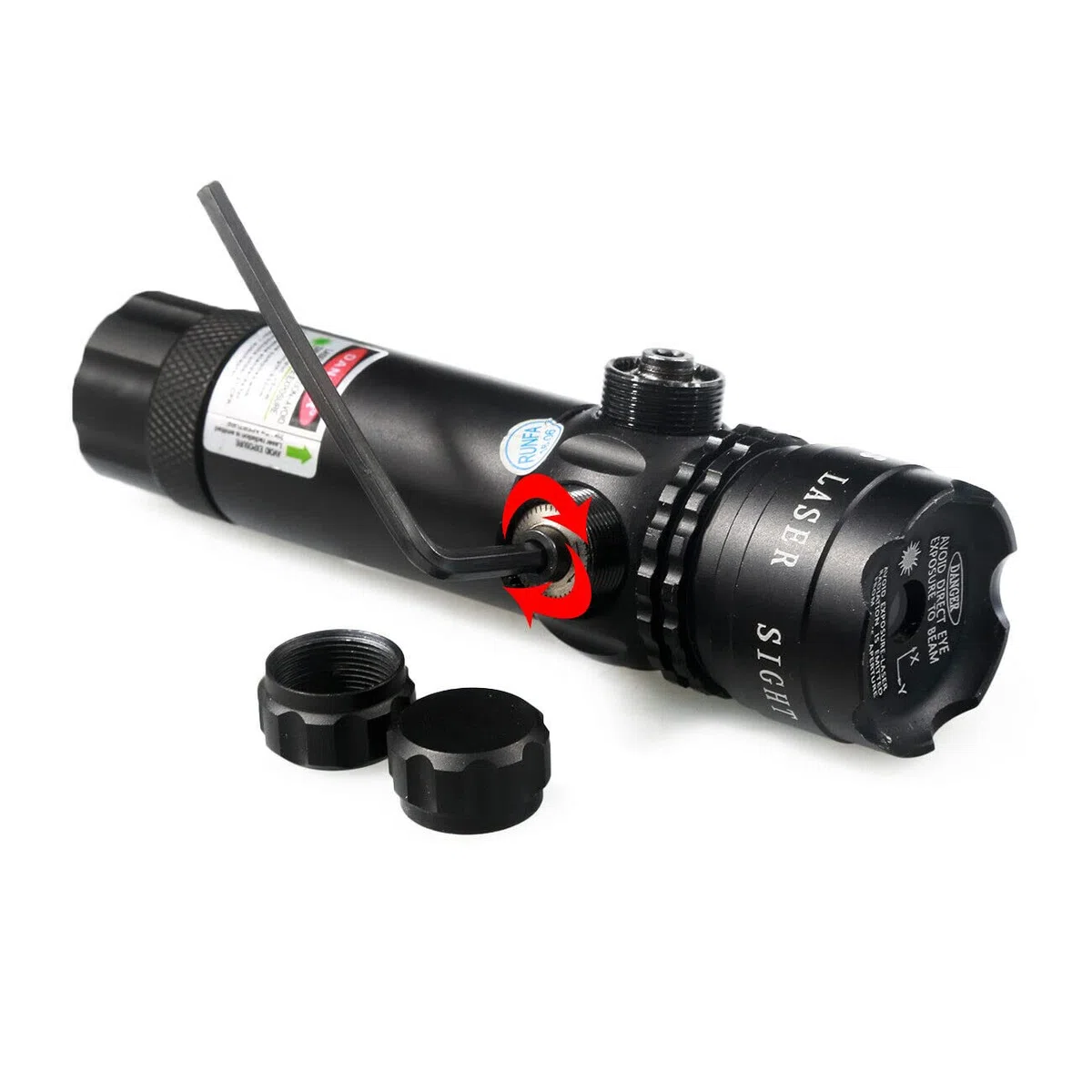 Antiurto 532nm Tactical Green Dot Laser Sight Rifle Gun Scope Rail e Barrel Mount Cap Pressostato con caricabatteria