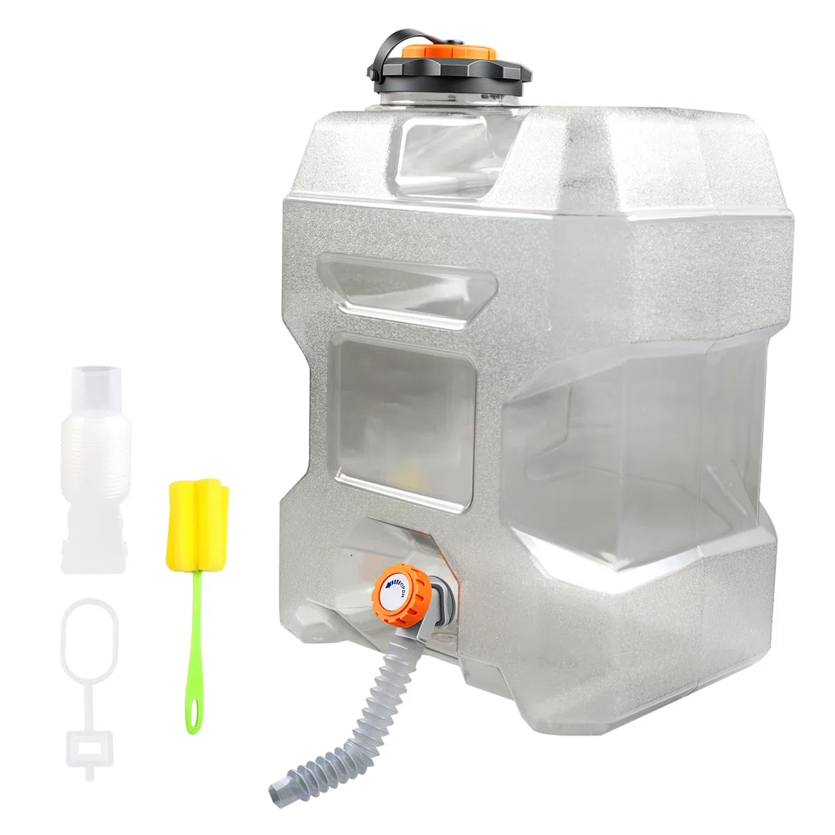 Tanica dell'acqua da 18 l con rubinetto e manici, compatibile con pompe dell'acqua elettriche, senza BPA, serbatoio dell'acqua portatile per campeggio, attività all'aperto, pesca, feste, camper