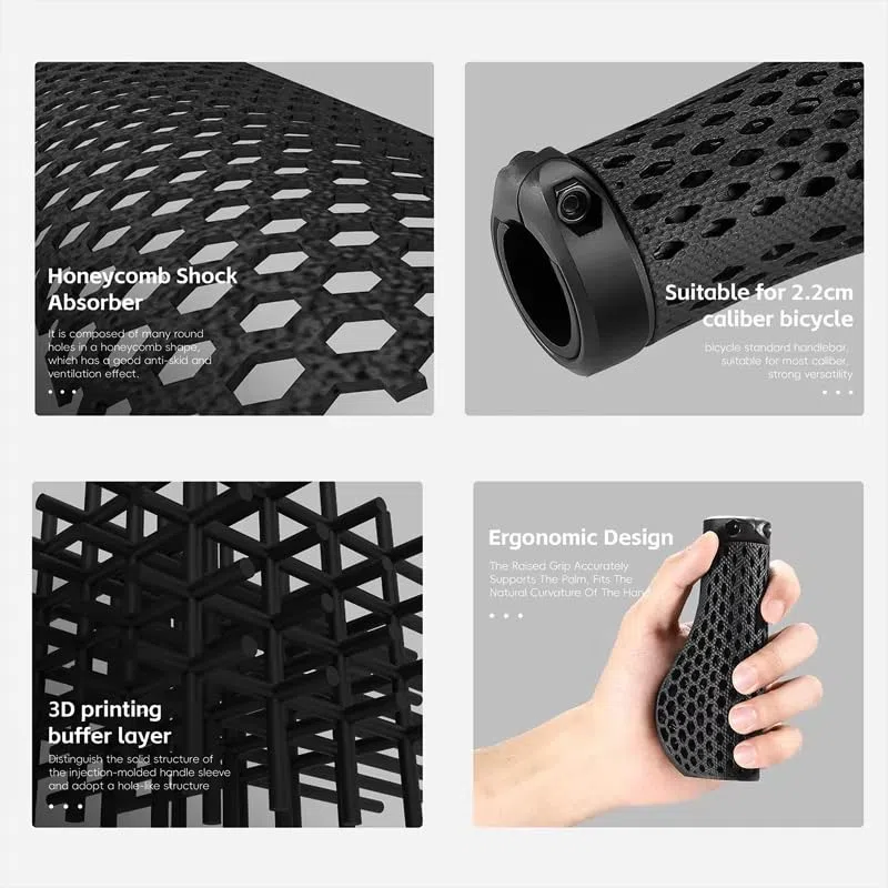2 Pezzi Manopole Bici per Giant X Sport, Grip Manubrio Ergonomiche Antiscivolo Struttura a Nido d'Ape Stampa 3D Comfort Ammortizzant