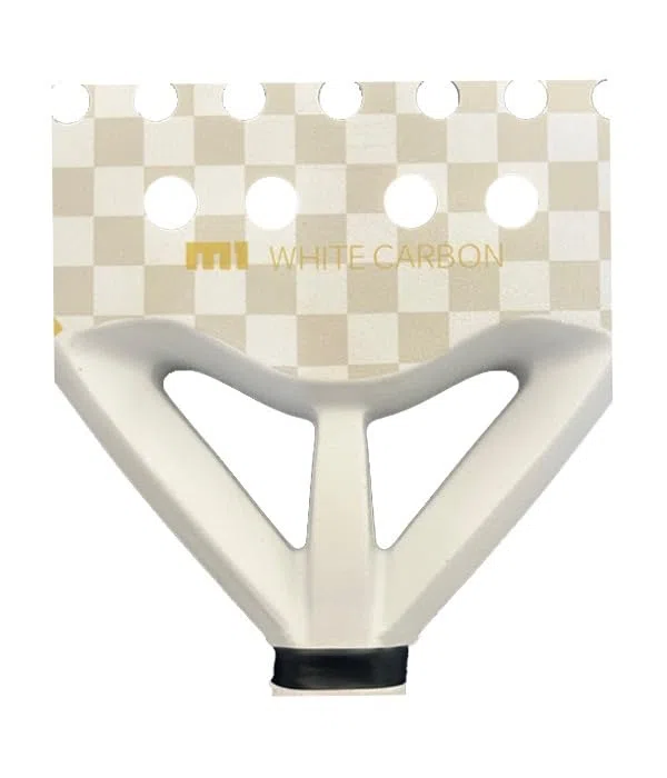 Racchetta da Padel M1 Pro, Carbonio White 12K, Manico Lungo 13 cm, Bilanciamento Alto