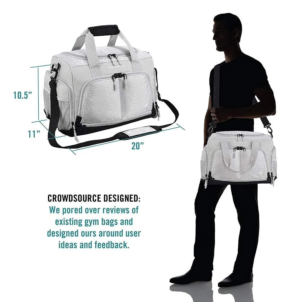 Borsa da palestra Ultimate 2.0: resistente borsa da viaggio progettata da Crowdsource con 10 pratici scomparti, inclusa una custodia resistente all'acqua