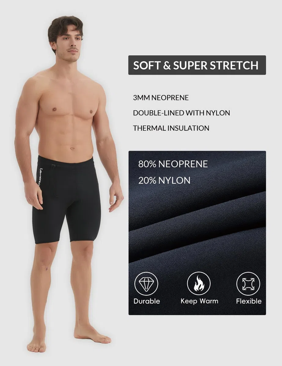Lemorecn Mute Pantaloni Pantaloncini 3mm Neoprene Canoa Nuoto Pantaloni