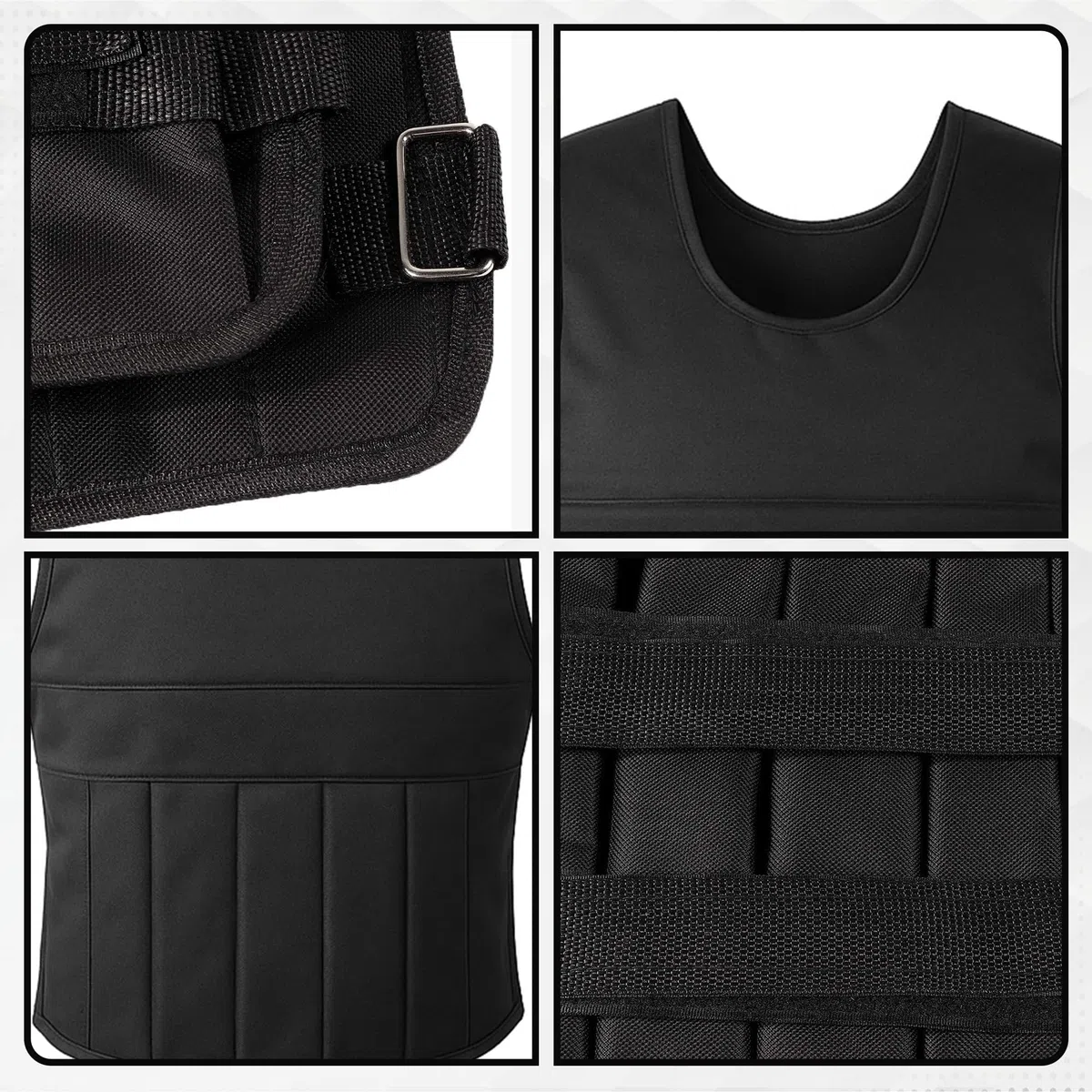 Giubbotto Zavorrato 20kg per Uomo e Donna, Gilet con Pesi Regolabili per Palestra, Calisthenics e Crossfit, Giubbotto Zavorrato per Corsa, Design Ergonomico e Traspirante (Nero)