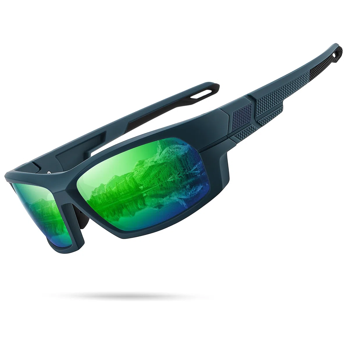 Occhiali da sole sportivi polarizzati da uomo, avvolgenti, per pesca, guida, corsa, ciclismo, golf, protezione UV
