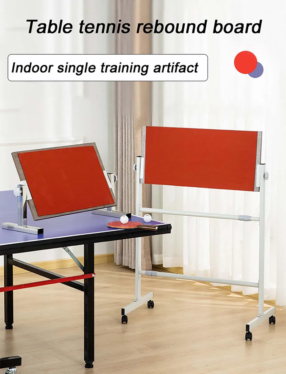 Tavola da ping pong, pieghevole, attrezzatura da allenamento con 8 gomme, dispositivo di auto-allenamento all'aperto per casa, palestra e scuola