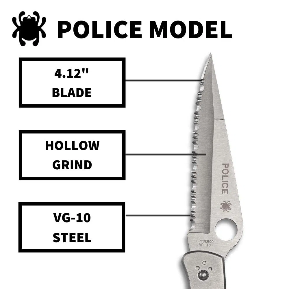 Police - Mango: Acero inox._Filo: SpyderEdge